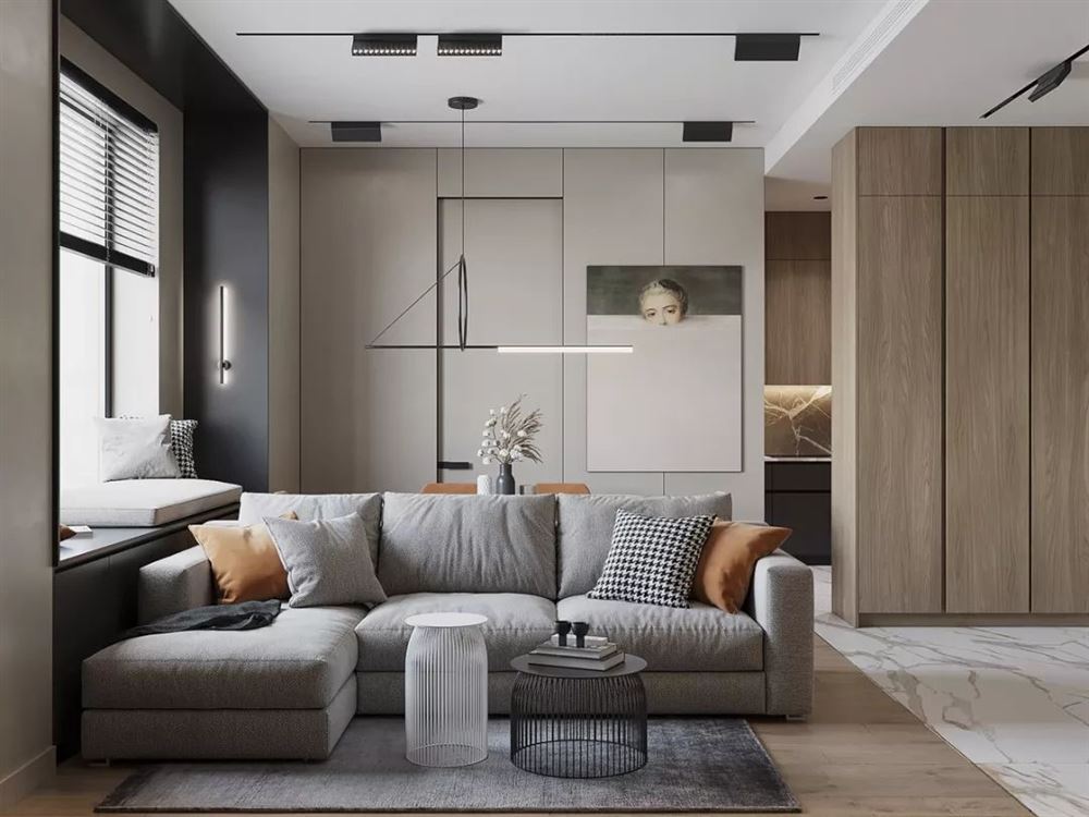 深圳市中信城開&middot;紅樹灣輕奢風格三居室裝修案例