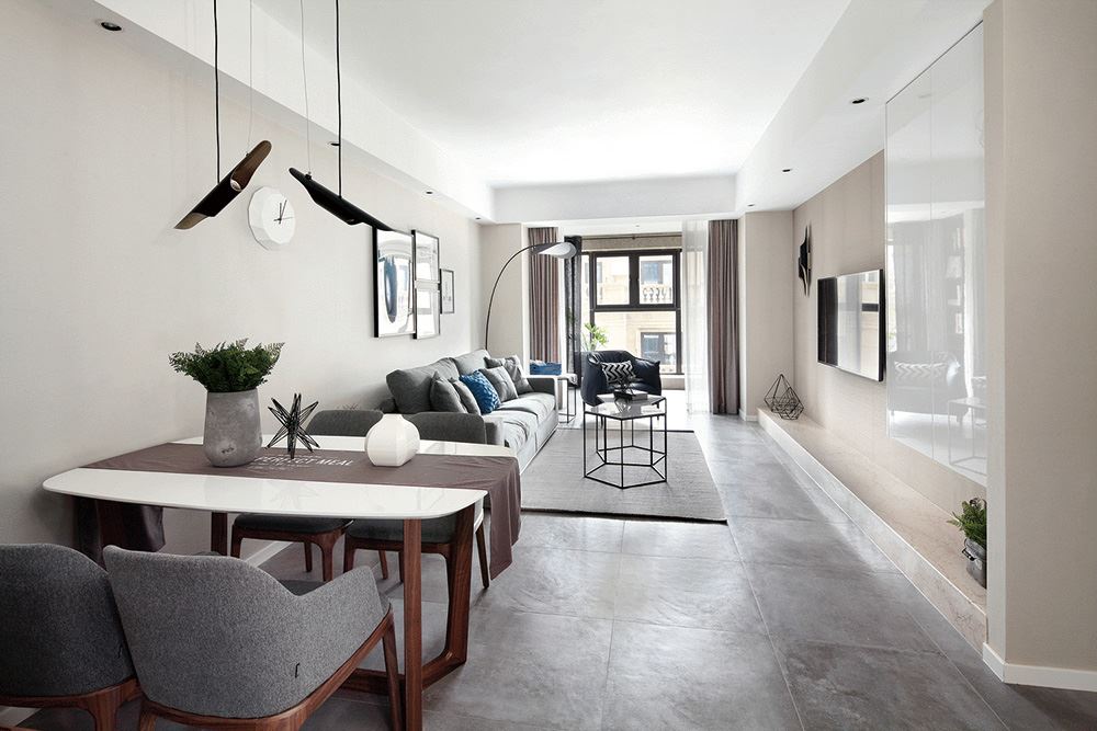 南寧市天昌東盟中央城北歐風格三居室裝修案例