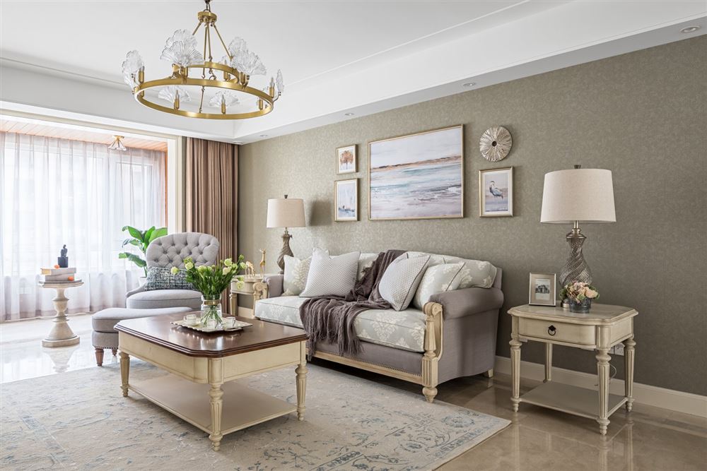 江門市駿凱豪庭美式風格三居室裝修案例