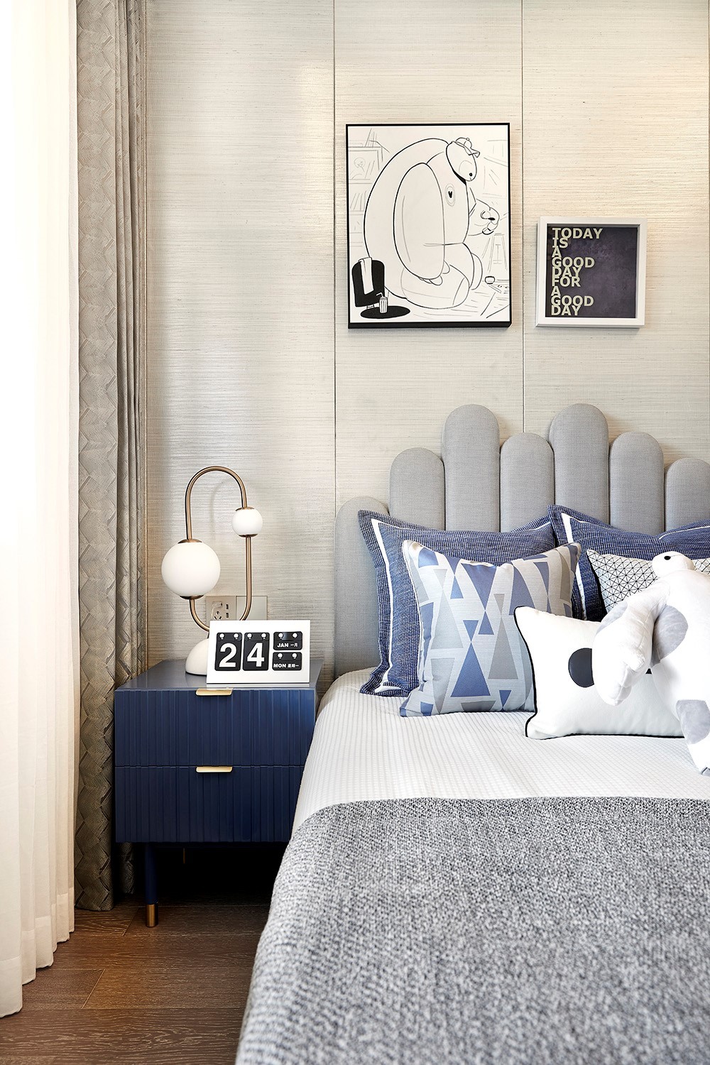 北歐輕奢風(fēng)格室內(nèi)家裝案例效果圖-次臥 北歐輕奢風(fēng)格室內(nèi)家裝案例效果圖-次臥