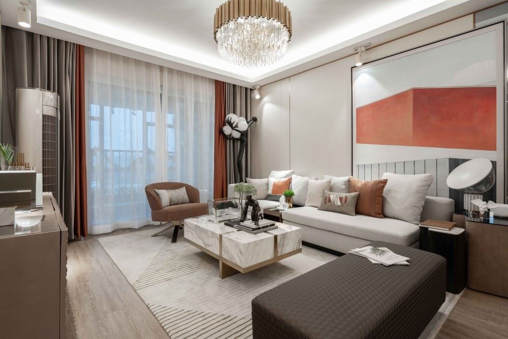 江門市鶴山十里方圓輕奢風(fēng)格三居室裝修案例