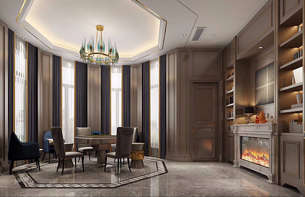 簡歐輕奢風(fēng)格別墅裝修設(shè)計效果圖-依云水岸別墅366平米-別墅裝修設(shè)計休閑室 簡歐輕奢風(fēng)格別墅裝修設(shè)計效果圖-依云水岸別墅366平米-別墅裝修設(shè)計休閑室