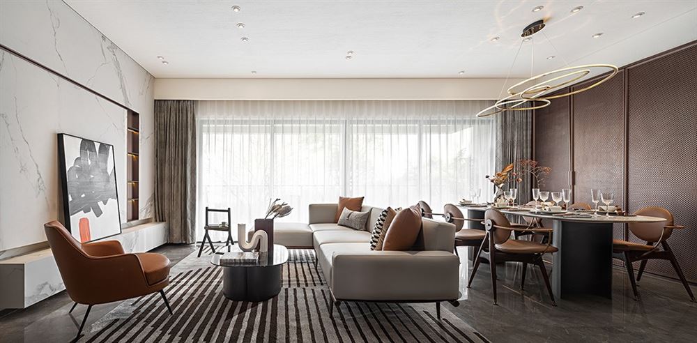 昭通市地稅局家屬房輕奢風格四居室裝修案例