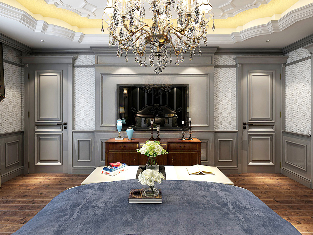 裝修案例經典美式風格別墅裝修效果圖-主臥 裝修案例經典美式風格別墅裝修效果圖-主臥