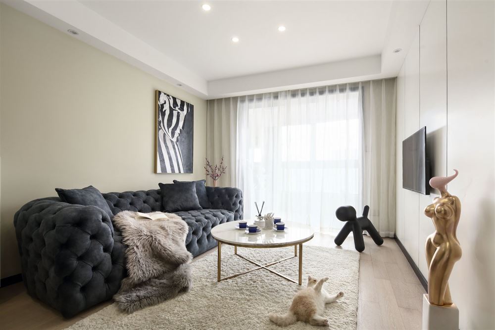 曲靖市尚鄰雅苑現代簡約風格三居室裝修案例