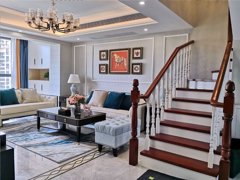 江門市寶麗花園歐式風(fēng)格復(fù)式裝修案例