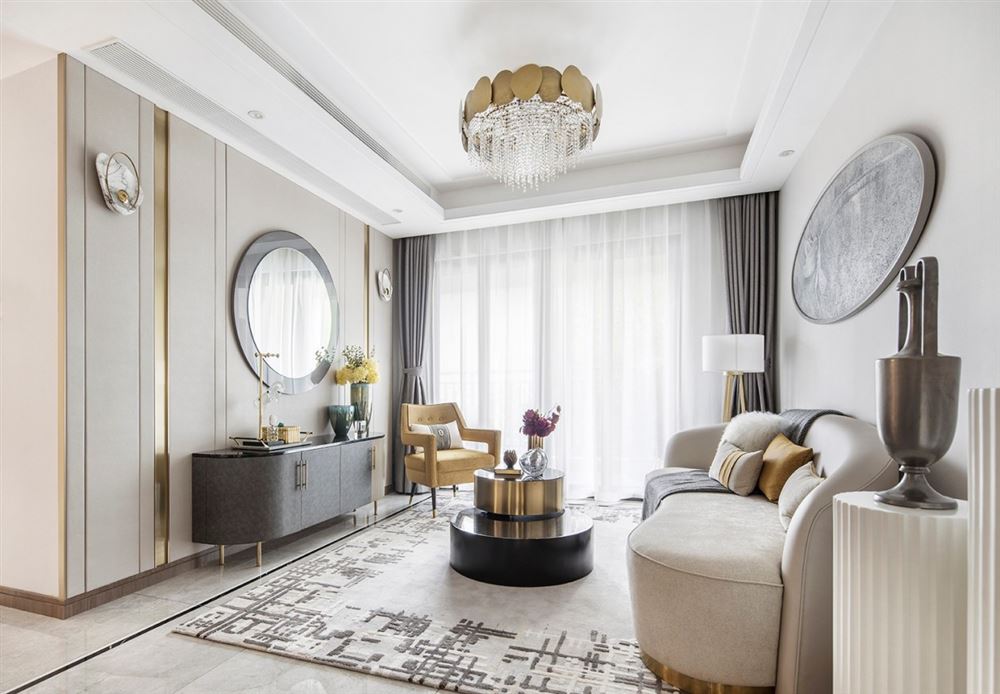 江門市鶴山堅美園輕奢風格三居室裝修案例