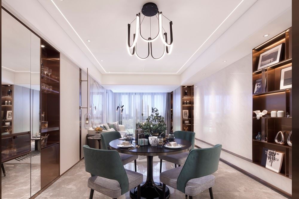 江門市新會玉圭園輕奢風格四居室裝修案例