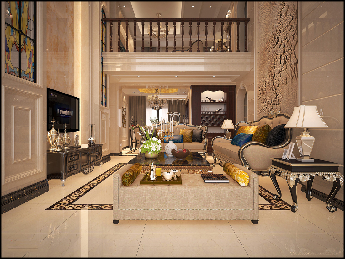 佛山市鵬瑞皓玥灣歐式風(fēng)格別墅裝修案例