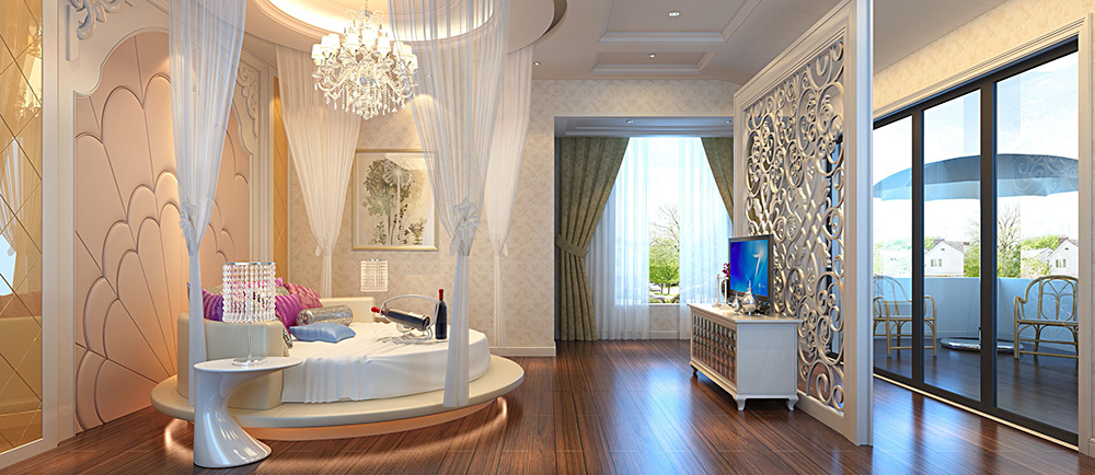 歐式風格別墅裝修設計效果圖-萬科水晶城別墅425平米-別墅裝修設計臥室 歐式風格別墅裝修設計效果圖-萬科水晶城別墅425平米-別墅裝修設計臥室