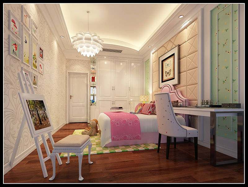 歐式風格室內裝修設計效果圖-東湖洲花園四居160平米-室內裝修設計兒童房 歐式風格室內裝修設計效果圖-東湖洲花園四居160平米-室內裝修設計兒童房