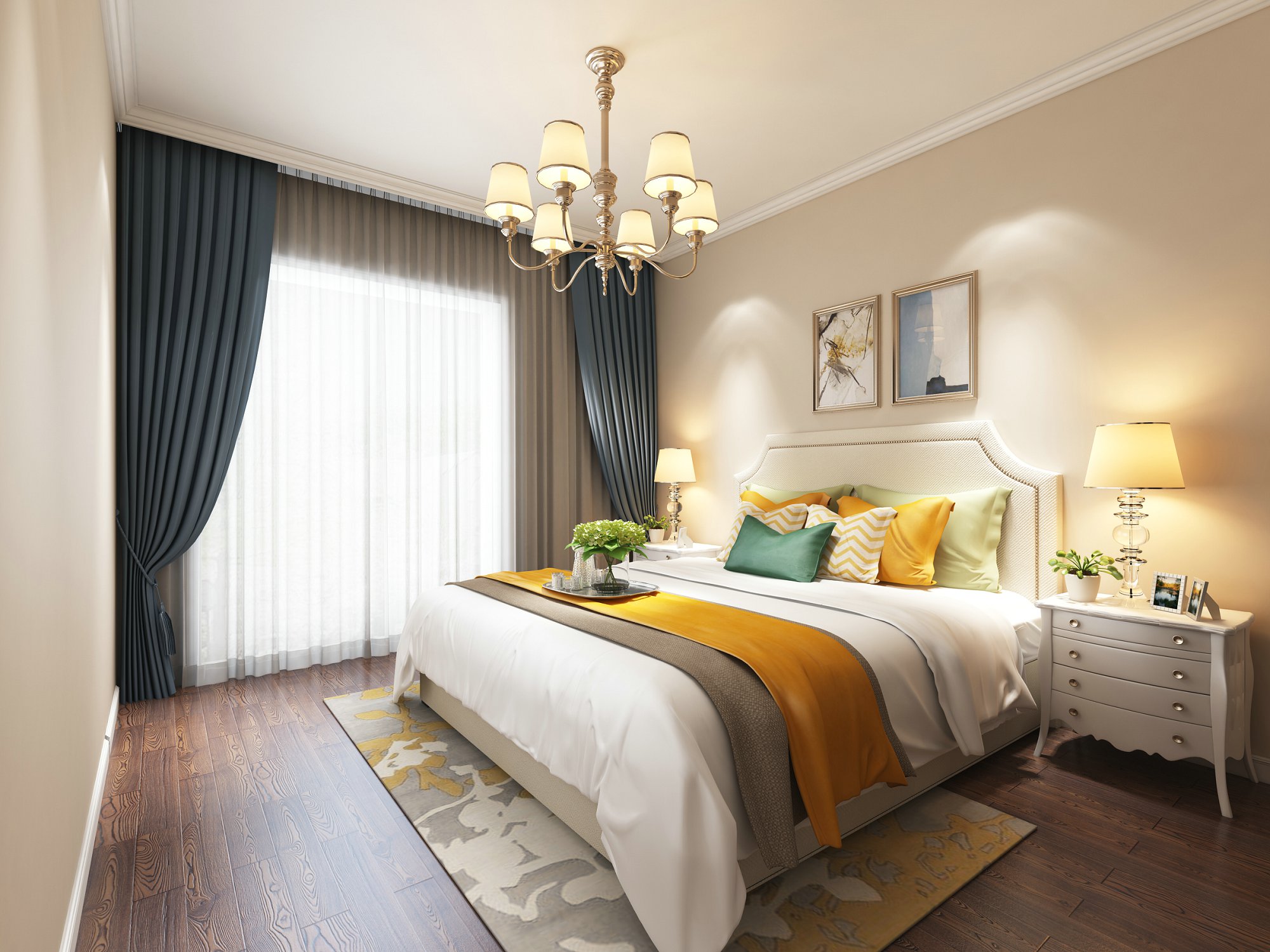 合肥市綠城&middot;廬境桃源歐式風格三居室裝修案例