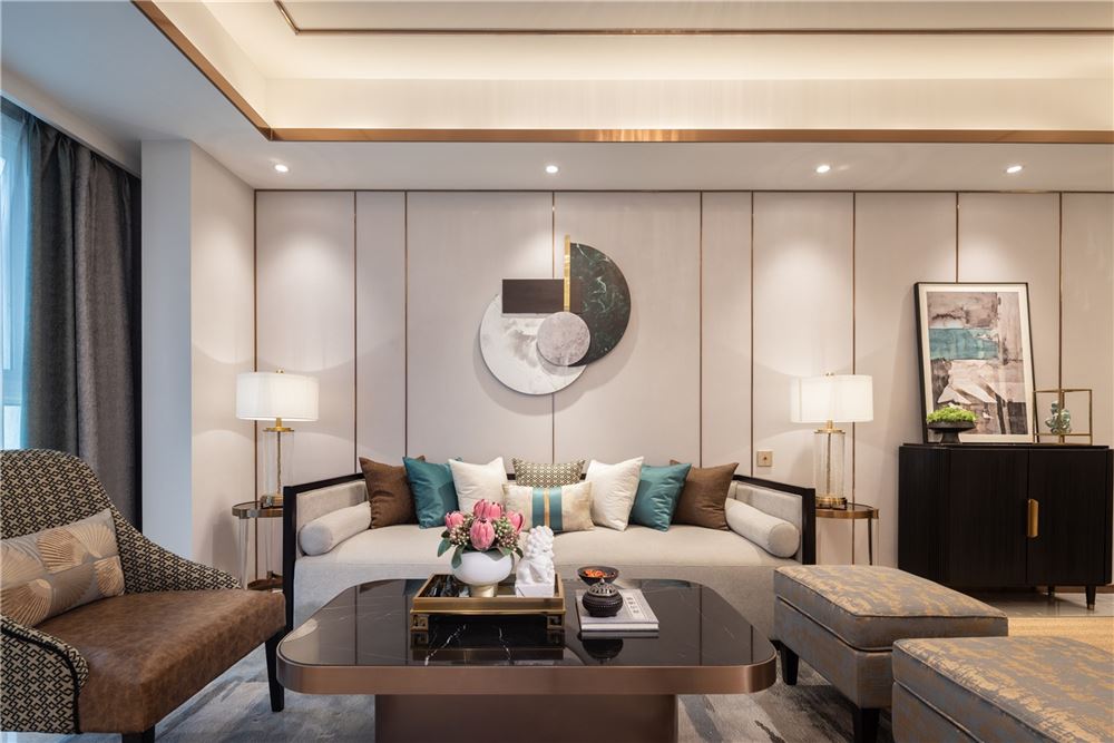 江門市駿景灣豪庭新中式風(fēng)格別墅裝修案例