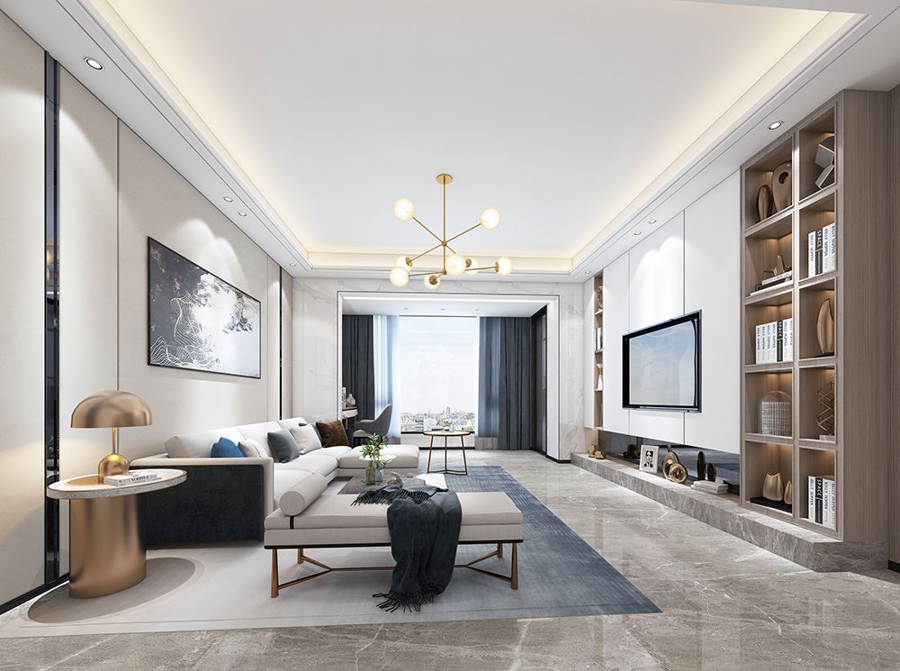 佛山市招商曦岸輕奢風格四居室裝修案例