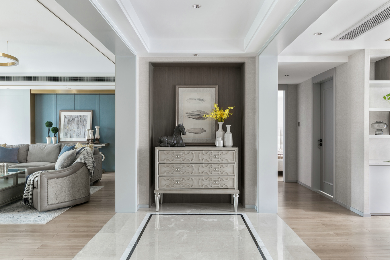 美式輕奢風格家裝設計室內裝修效果圖-玄關走廊 美式輕奢風格家裝設計室內裝修效果圖-玄關走廊