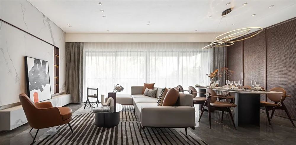 湛江市陽光尚景輕奢風格三居室裝修案例