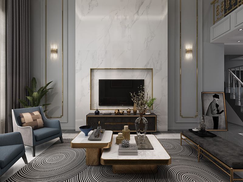 連云港市祥泰嘉園商住樓輕奢風格復式裝修案例