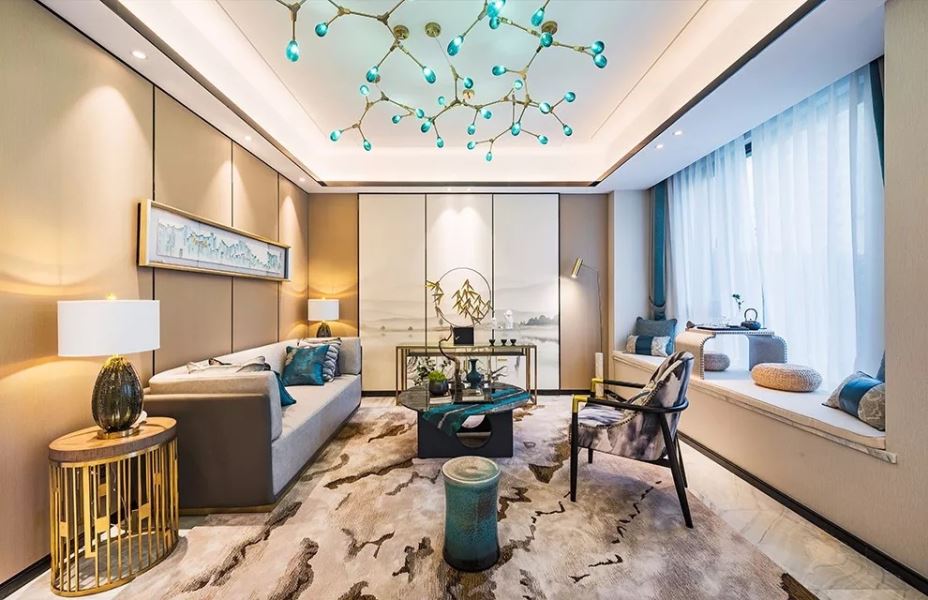 江門市萊茵華庭新中式風格別墅裝修案例