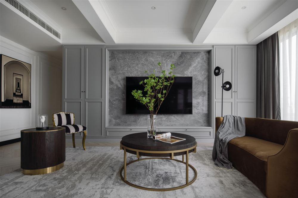 佛山市新希望悅瓏灣美式風格三居室裝修案例