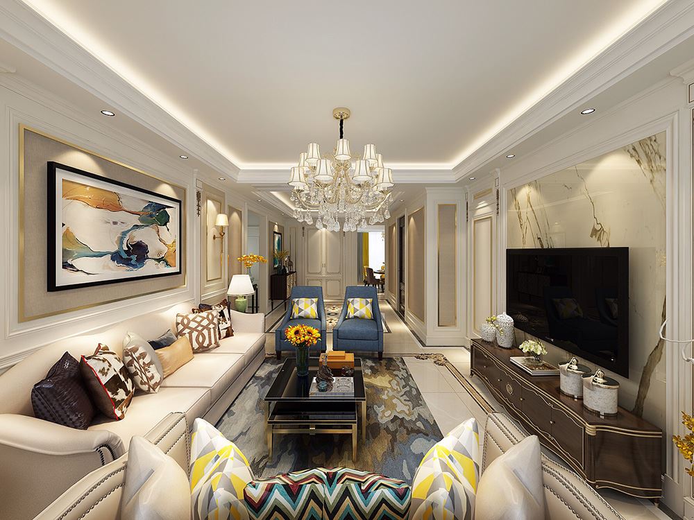 連云港市圣芭芭拉商住樓歐式風格三居室裝修案例