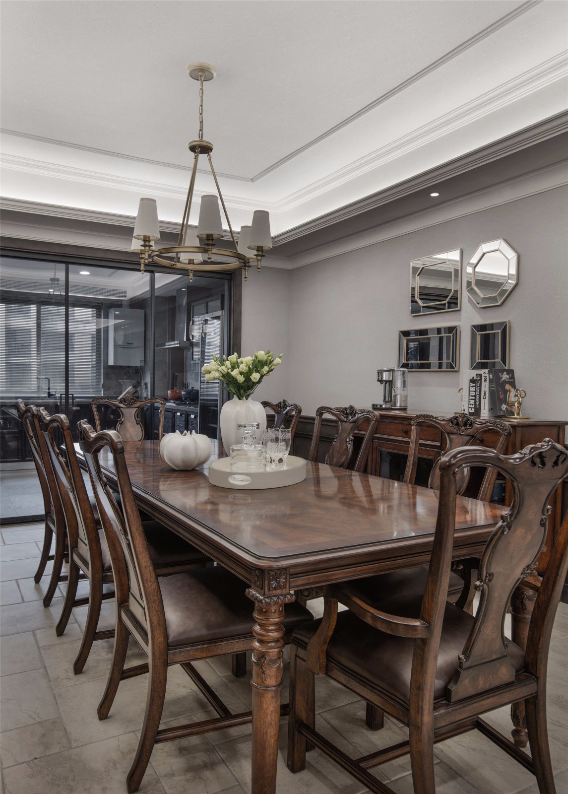 美式古典風格家裝設計室內裝修效果圖-餐廳 美式古典風格家裝設計室內裝修效果圖-餐廳