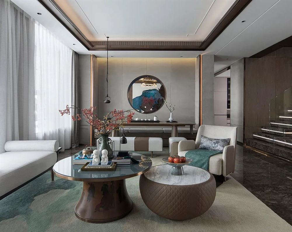 廣州市新世界花園新中式風格復式裝修案例