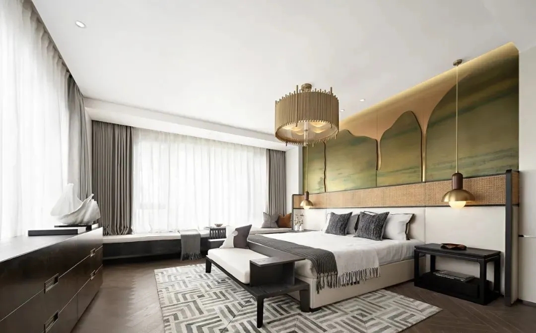 現代輕奢風格別墅室內設計家裝案例-臥室 現代輕奢風格別墅室內設計家裝案例-臥室