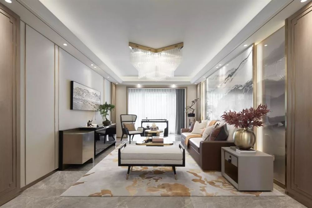 廣州市金融街融穗華府新中式風格四居室裝修案例