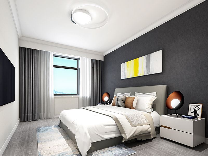 常州市御城商住樓現代簡約風格二居室裝修案例