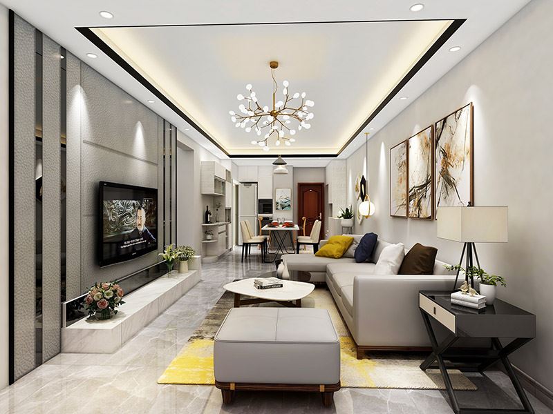 佛山市順德華潤置地廣場現代簡約風格三居室裝修案例