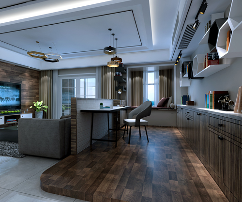 德陽市白果小區社區現代簡約風格三居室裝修案例