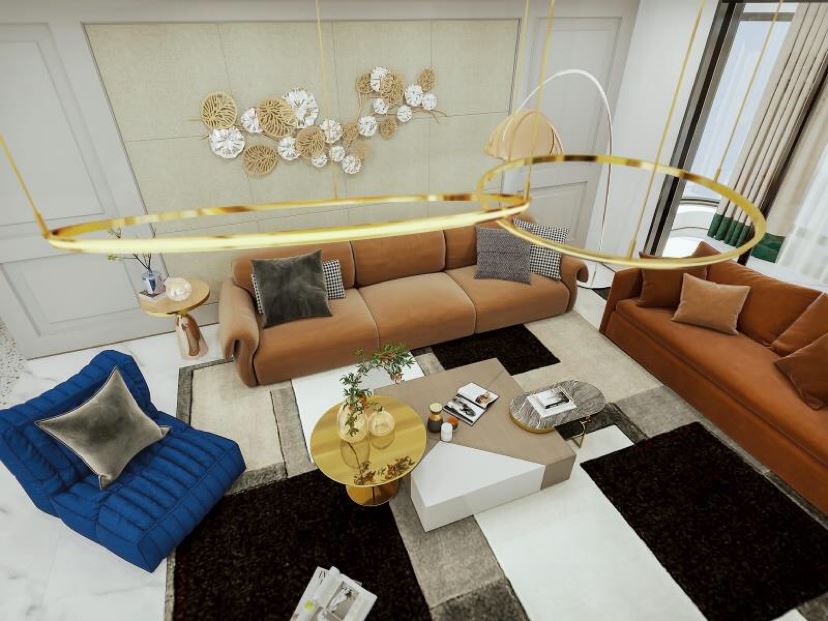 江門市保利大都會輕奢風格四居室裝修案例