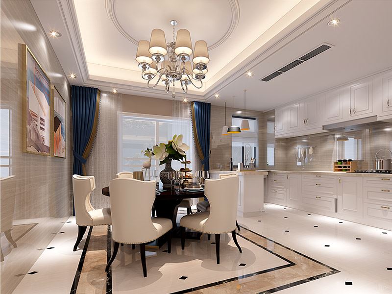 揭陽市博雅苑A區歐式風格三居室裝修案例