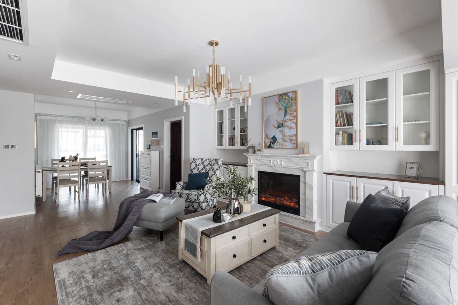 歐式輕奢風格室內家裝案例效果圖-客廳 歐式輕奢風格室內家裝案例效果圖-客廳