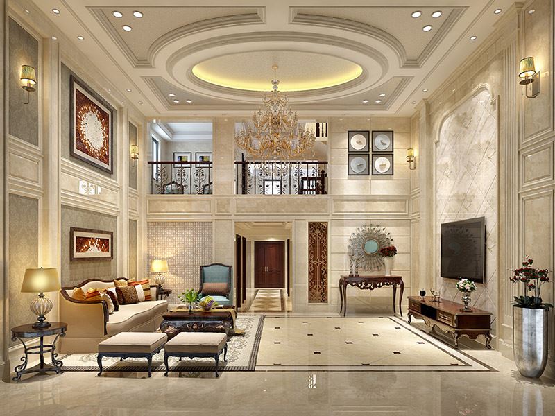 泰州市百富紳財富廣場小區輕奢風格別墅裝修案例