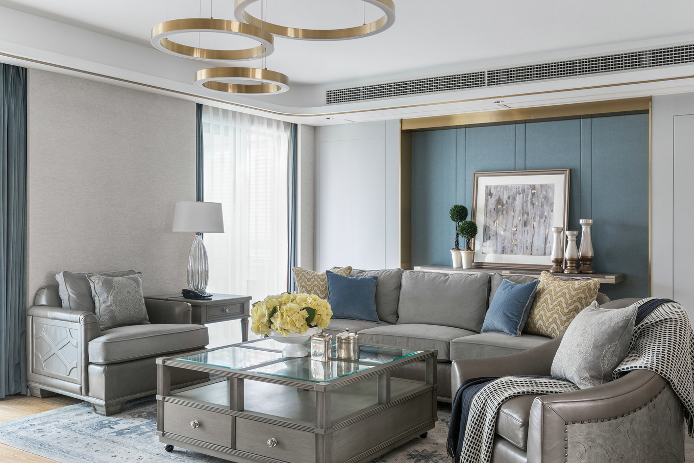 美式輕奢風格家裝設計室內裝修效果圖-客廳 美式輕奢風格家裝設計室內裝修效果圖-客廳