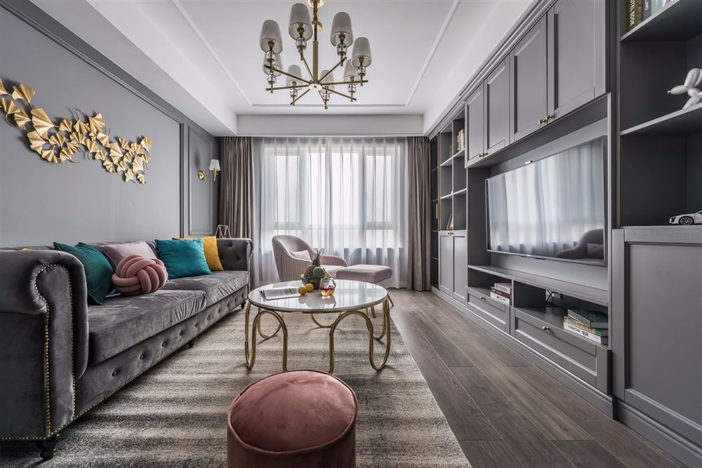 廣州市雅居樂富春山居輕奢風格二居室裝修案例