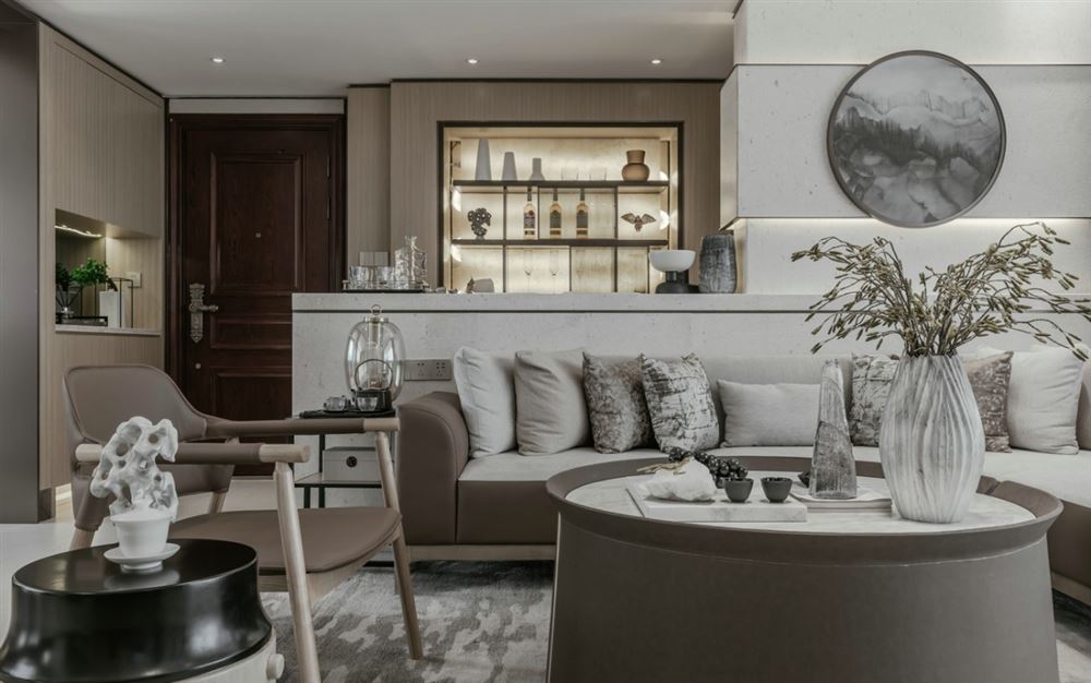 江門市興南小區(qū)新中式風(fēng)格三居室裝修案例