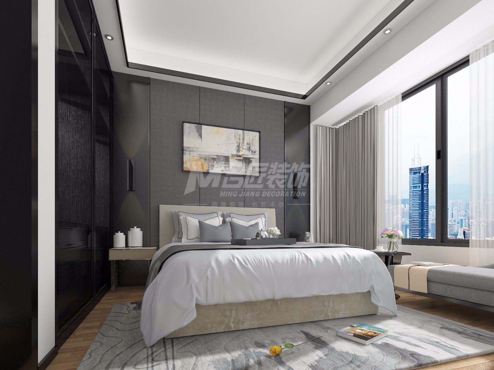 茂名市東城花園現(xiàn)代簡約風(fēng)格四居室裝修案例