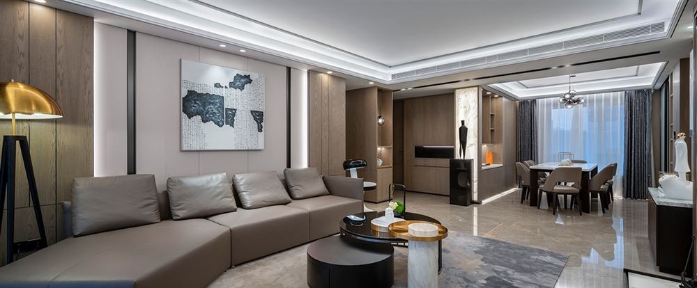 江門市海怡園新中式風格三居室裝修案例