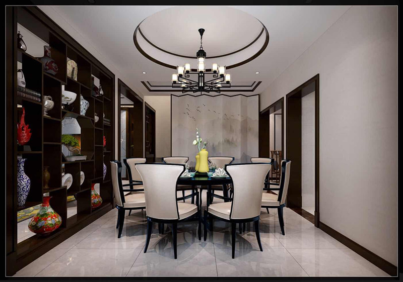 合肥市偉星東新壹號新中式風格別墅裝修案例