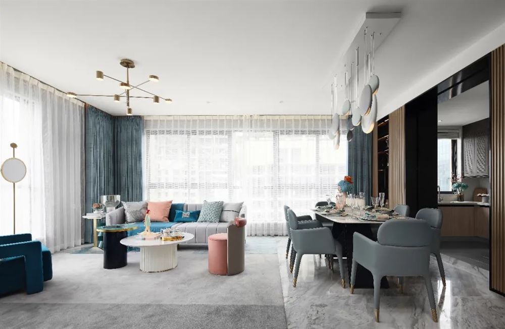 臺州市鑫磊&middot;城市之星輕奢風格三居室裝修案例