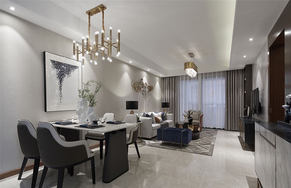 南寧市天昌東盟中央城現代簡約風格二居室裝修案例