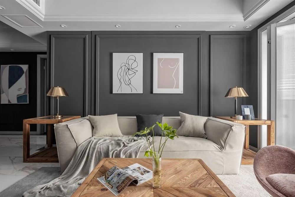 曲靖市爨鄉印象輕奢風格三居室裝修案例