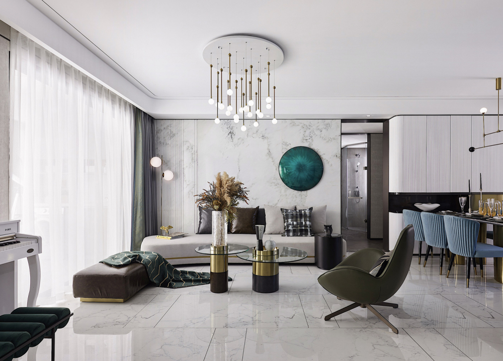 簡歐輕奢風格室內家裝案例效果圖-客廳 簡歐輕奢風格室內家裝案例效果圖-客廳