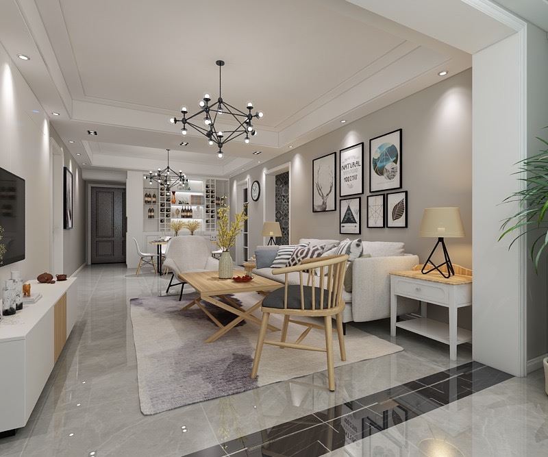 連云港市金橋家園北歐風(fēng)格三居室裝修案例