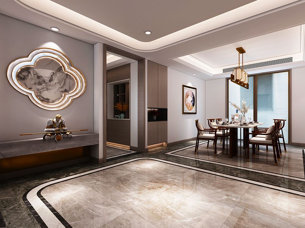 佛山市金科城新中式風格三居室裝修案例