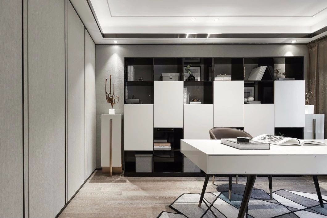 裝修案例現代輕奢風格室內裝修效果圖-書房 裝修案例現代輕奢風格室內裝修效果圖-書房