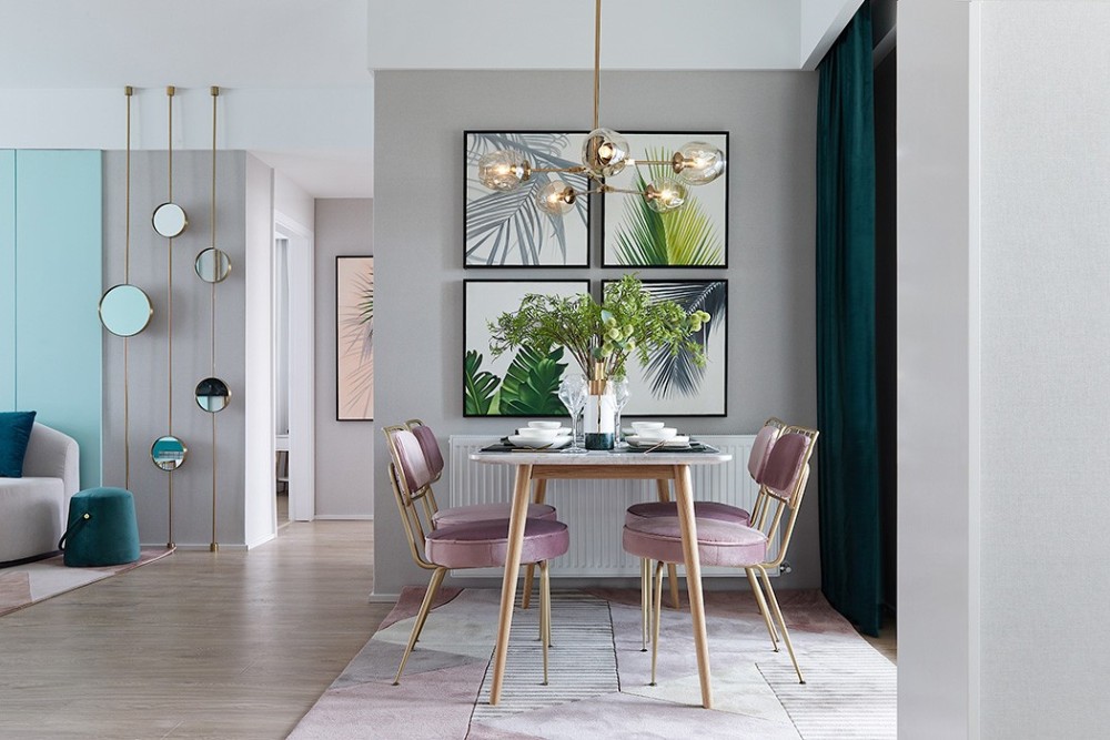 輕奢風(fēng)格室內(nèi)家裝案例效果圖-餐廳 輕奢風(fēng)格室內(nèi)家裝案例效果圖-餐廳