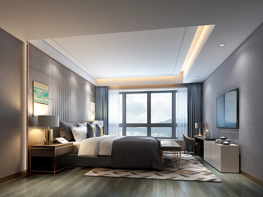 輕奢風格別墅裝修設計效果圖-東逸灣別墅348平米-別墅裝修設計臥室 輕奢風格別墅裝修設計效果圖-東逸灣別墅348平米-別墅裝修設計臥室